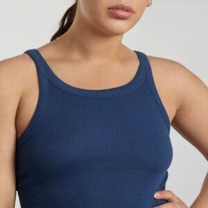 Everlane - The Pima Micro-Rib Short Tank - Dark Royal (blue) - S - NWOT